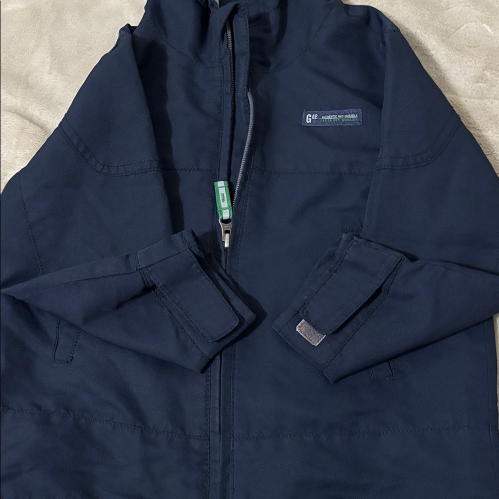Baby Gap Navy Hooded Lined Jacket Size 4T - Picture 3 of 7
